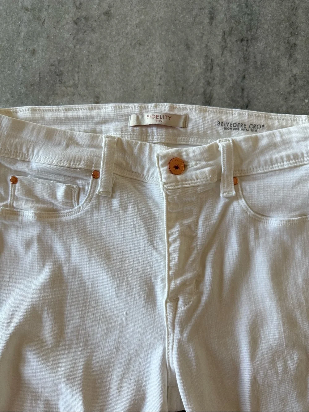 Fidelity Belvedere Crop Skinny Jeans - Distressed white denim - Picture 3 of 13
